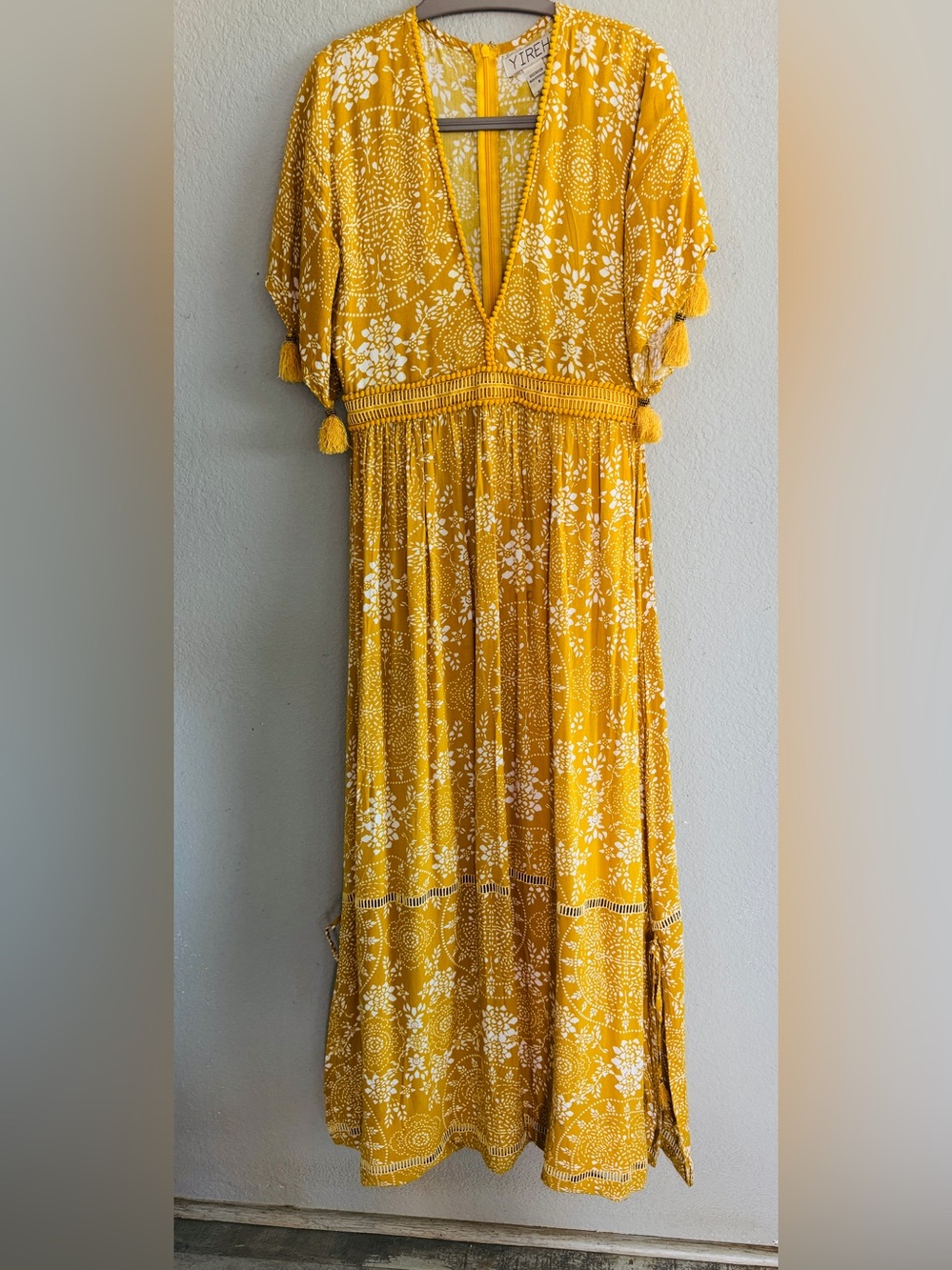 Yireh honey floral maxi dress S